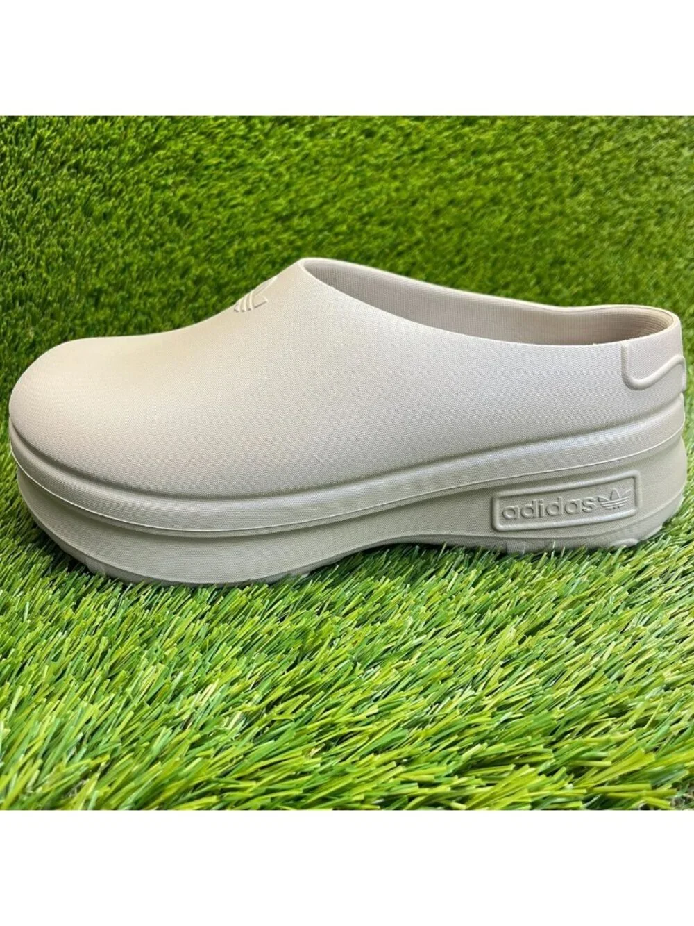 Adidas Adifom Stan Smith Mens Size 10 Beige Casual Platform Slip On Mule Shoes